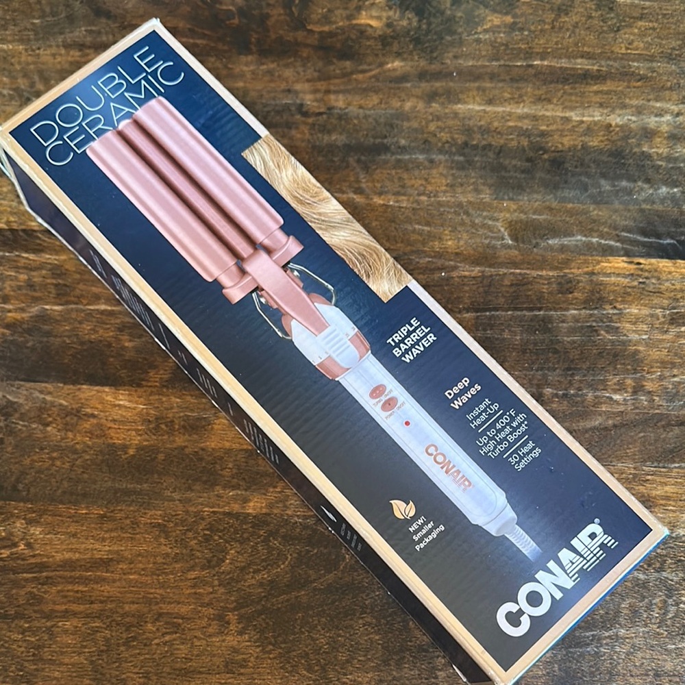 New Double Ceramic Triple Barrel Waver - Rose Gold
